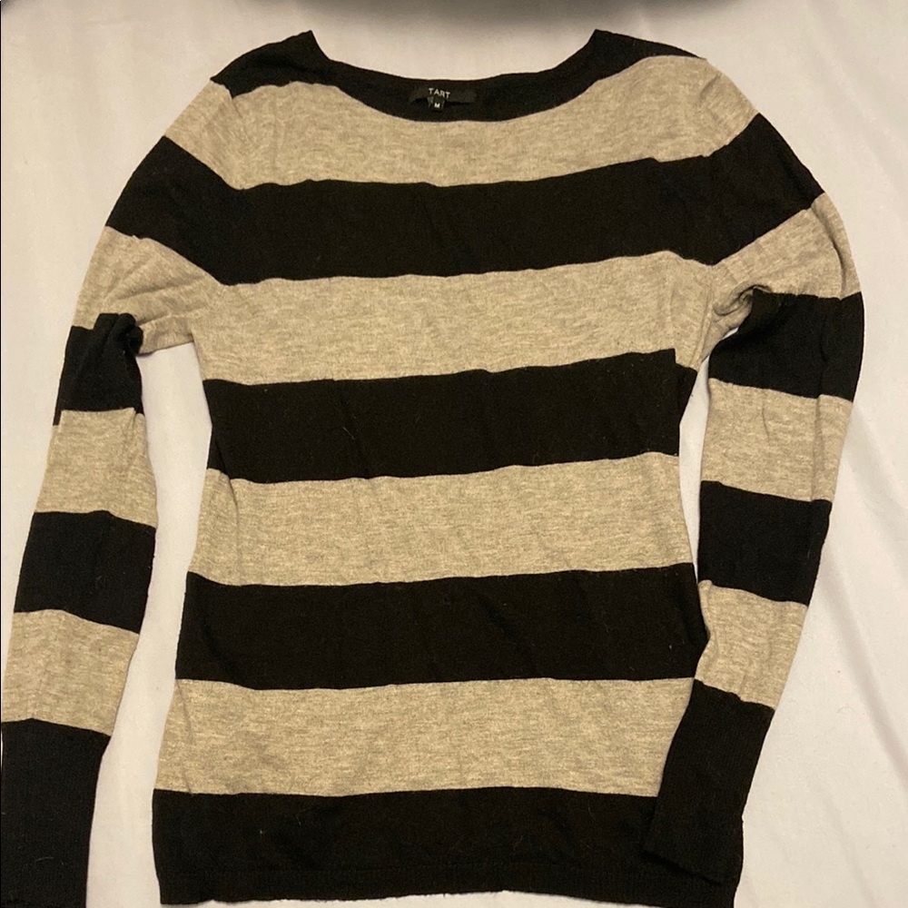Striped Black and Gray Sweater